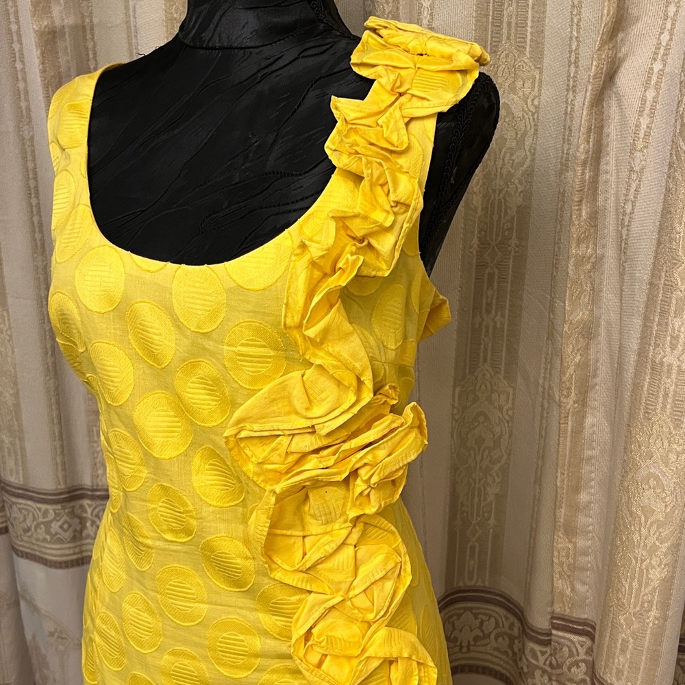 new directions Yellow One-Shoulder Ruffle Dress - Picture 2 of 4